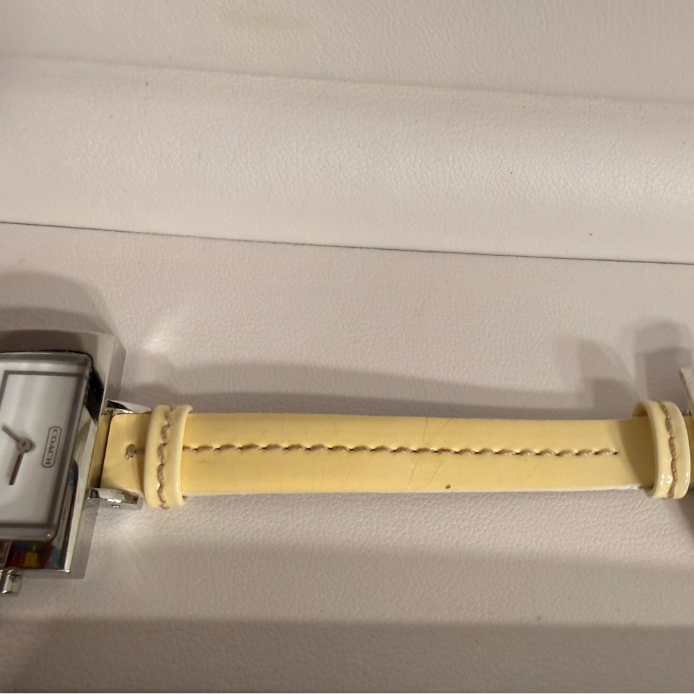 Coach Silver and Cream Rectangular Watch NWT - image 6